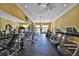 Well-equipped gym with modern treadmills, weights, and mirrored walls promoting a healthy lifestyle at 10069 Lake Miona Way, Oxford, FL 34484