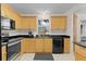 Kitchen featuring black countertops, stainless steel appliances, and wood cabinets at 1358 E Schwartz Blvd, The Villages, FL 32159