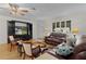 Inviting living room boasting hardwood floors, large windows, and comfortable leather sofas and chairs at 1358 E Schwartz Blvd, The Villages, FL 32159