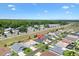 Scenic aerial shot of a residential neighborhood with lush green trees and manicured lawns on a sunny day at 1409 Gatlin Pl, The Villages, FL 32163