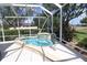 Screened-in pool and spa area offers a private retreat with views of the well-maintained backyard at 17194 Se 85Th Willowick Cir, The Villages, FL 32162