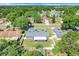 Aerial view showcasing the home's layout with a large backyard and screened lanai at 1761 Country Terrace Ln, Apopka, FL 32703