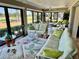 Inviting lanai showcasing comfortable seating and a serene view of the landscaped surroundings at 1985 Abordale Ln, The Villages, FL 32162