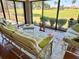 Bright lanai with a comfortable seating arrangement and beautiful golf course views at 1985 Abordale Ln, The Villages, FL 32162