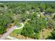 Aerial view of a property showcasing lush greenery, a circular driveway, and a swimming pool at 203 Se 30Th Ave, Ocala, FL 34471