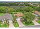 Aerial view of a house nestled within a lush, green community with mature trees at 2259 Lockwood Loop, The Villages, FL 32162