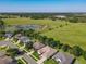 Desirable community with lush green spaces, pond, and homes with well-maintained lawns at 25523 Maurepas Ln, Leesburg, FL 34748
