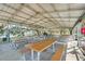 Covered picnic area featuring multiple picnic tables and grill, perfect for outdoor gatherings and events at 26736 Cash Ct, Leesburg, FL 34748