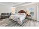 Cozy main bedroom features tray ceiling, sitting area, and large windows for natural light at 4406 Creighton Loop, The Villages, FL 32163
