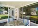 View from a screened-in porch, with outdoor furniture, overlooking the backyard at 4553 Belle Grv, Leesburg, FL 34748