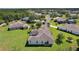 Beautiful aerial view of a neighborhood showcasing lush landscaping and well-maintained lawns in a serene suburban setting at 5941 Sage Leaf Pl, Leesburg, FL 34748