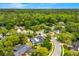 An aerial view exhibits the community and a beautiful home with a screened-in pool at 657 Riverpark Cir, Longwood, FL 32779
