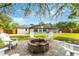 Inviting backyard fire pit with Adirondack chairs, perfect for outdoor entertaining and enjoying the peaceful surroundings at 657 Riverpark Cir, Longwood, FL 32779