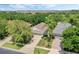 Aerial view of houses showing the roofs, driveways, and lush landscaping of the community at 791 Wolf Creek St, Clermont, FL 34711