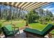 Great backyard with a retractable awning, lounge chair, and table for comfortable outdoor living at 830 Grand Vista Trl, Leesburg, FL 34748