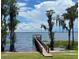 Scenic view of a wooden dock extending into the lake, surrounded by cypress trees at 13319 Via Roma Cir, Clermont, FL 34711