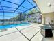 Inviting screened-in pool area with comfortable seating and stylish outdoor decor, perfect for relaxation at 13319 Via Roma Cir, Clermont, FL 34711