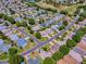 An aerial view of a home in a neighborhood near the community golf course at 17374 Se 76Th Flintlock Ter, The Villages, FL 32162