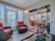 Inviting sunroom offering comfortable seating and seamless indoor-outdoor living with views of kitchen at 17374 Se 76Th Flintlock Ter, The Villages, FL 32162