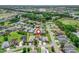 An aerial view of a neighborhood with well-maintained homes and green lawns at 17787 Se 114Th Ave, Summerfield, FL 34491