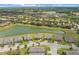 Breathtaking aerial shot of homes lining a tranquil lake in a planned community at 2129 Palm Tree Dr, Poinciana, FL 34759
