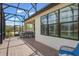 Screened in patio with comfortable seating and an outdoor dining set at 2129 Palm Tree Dr, Poinciana, FL 34759