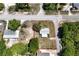 Aerial view of the home on a corner lot and surrounding neighborhood at 30011 County Road 437, Sorrento, FL 32776