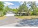 Traditional single story home featuring a garage, well maintained lawn, and shaded by trees at 3075 Cr 431N, Lake Panasoffkee, FL 33538