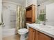 Clean bathroom features a shower and tub at 3294 Shelby St, The Villages, FL 32162