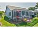 Exterior view of backyard with patio and landscaping at 631 San Pedro Dr, The Villages, FL 32159