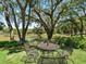 Outdoor seating area offers stunning views of the pond, mature trees and inviting backyard space at 2010 Otters Pond Rd, Fruitland Park, FL 34731