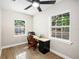 This office features wood floors, natural light and a desk with drawers at 2420 Sr 471, Sumterville, FL 33585