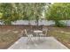 Cozy patio area in the backyard, featuring a charming table and chairs, perfect for enjoying outdoor relaxation and serene surroundings at 31799 Broadwater Ave, Leesburg, FL 34748