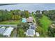 Expansive lakefront property with a private dock, a swimming pool, lush greenery, and ample parking at 37945 Monticello St, Leesburg, FL 34788