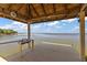 Covered dock featuring a convenient sink area, perfect for waterside activities and relaxation at 38420 Langlois Pl, Leesburg, FL 34788
