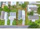 Aerial view of the property and surrounding neighborhood, showcasing the home's location at 432 King Way, Tavares, FL 32778