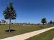 View of the community field with soccer goals, green grass, and an open sky at 6846 Wilson Hammock Ave, Groveland, FL 34736