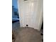 Hallway with a white door and a pet opening, carpeted floor at 6846 Wilson Hammock Ave, Groveland, FL 34736