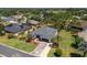 Aerial shot of a charming single-story home nestled in a residential neighborhood at 8715 Se 176Th Lowndes Pl, The Villages, FL 32162