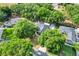 Aerial view of the home surrounded by lush trees, showcasing the backyard and roof at 10851 Lantana Crst, Clermont, FL 34711