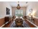 Elegant dining room with modern lighting, wainscoting, and natural light at 1196 Lakeshore Dr, Mount Dora, FL 32757