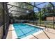 Backyard swimming pool enclosed in a screen enclosure for added privacy at 1196 Lakeshore Dr, Mount Dora, FL 32757