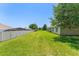 Expansive backyard showcasing lush green lawn and a covered patio of the home at 13045 Colonnade Cir, Clermont, FL 34711