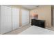 Comfortable bedroom with carpet, and a TV with dresser offer a cozy and ample storage at 13045 Colonnade Cir, Clermont, FL 34711