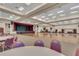 Large ballroom with hardwood floors and a stage, perfect for events at 21815 Tartan St, Leesburg, FL 34748