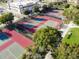 Aerial view of the well-maintained tennis courts, ready for a friendly match at 3785 Avon Ct, Clermont, FL 34711