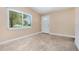 Bright bedroom featuring fresh carpeting, a large window, and neutral-toned walls at 3972 Poinsettia Ave, Mount Dora, FL 32757
