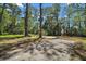 View of the backyard with a wooden deck and heavily wooded area at 40325 Emeralda Island Rd, Leesburg, FL 34788