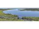 A beautiful aerial view of a large body of water and lush surrounding foliage at 40325 Emeralda Island Rd, Leesburg, FL 34788