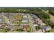 Overhead shot showcasing a suburban neighborhood with neat landscaping and tree-lined streets at 4671 Spring Grove Ln, Leesburg, FL 34748